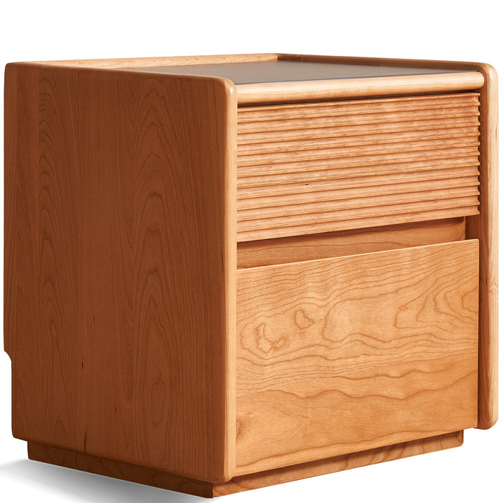 Scandinavian cherry wood side table auria in still life.