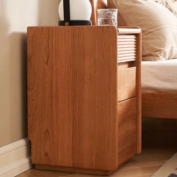Scandinavian cherry wood side table auria size charts.
