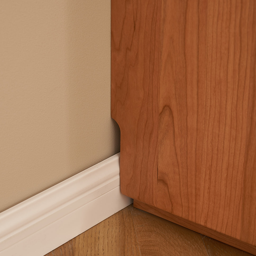 Scandinavian cherry wood side table auria in real life style.