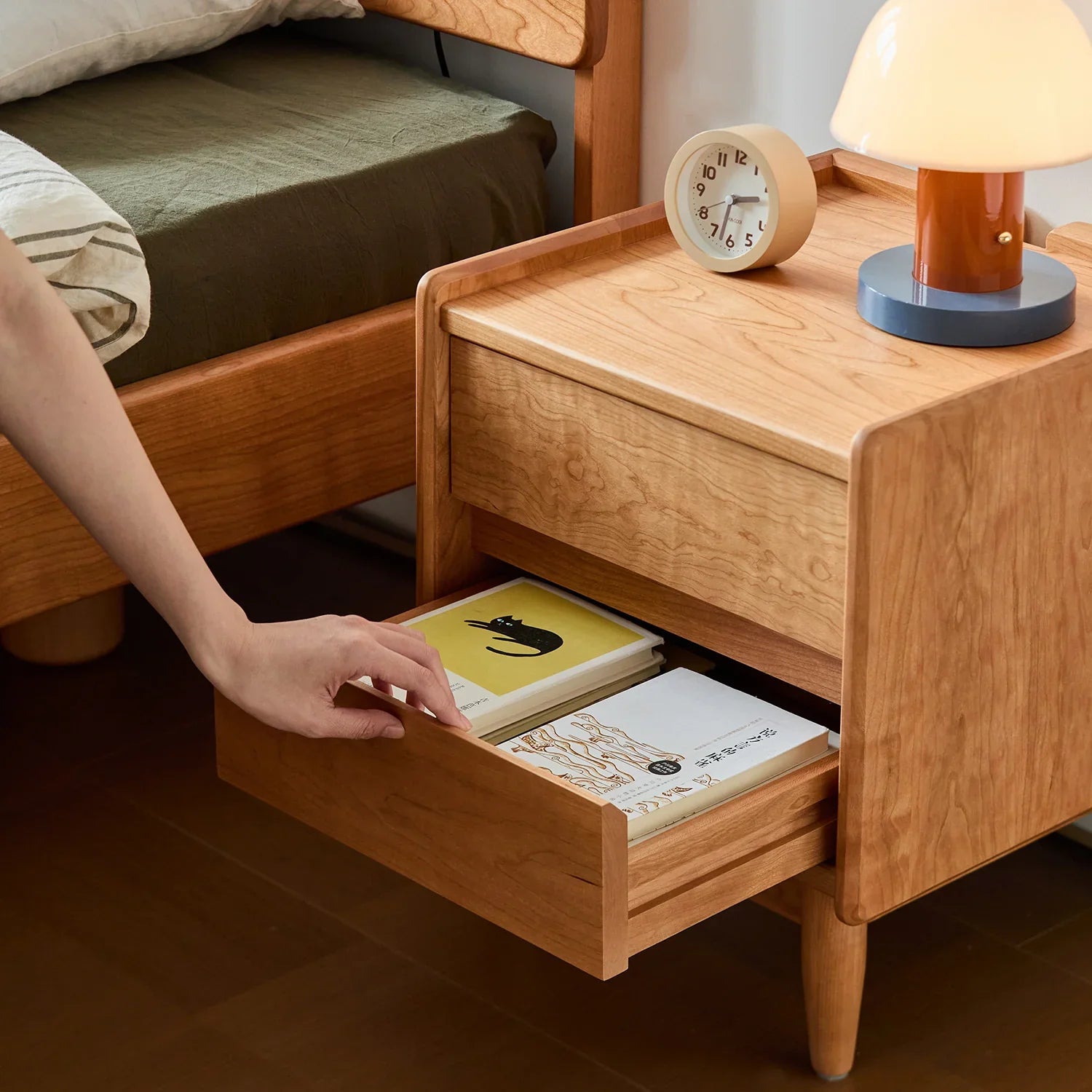 Scandinavian Cherry Wood Side Table VISTA – LOFT HOME