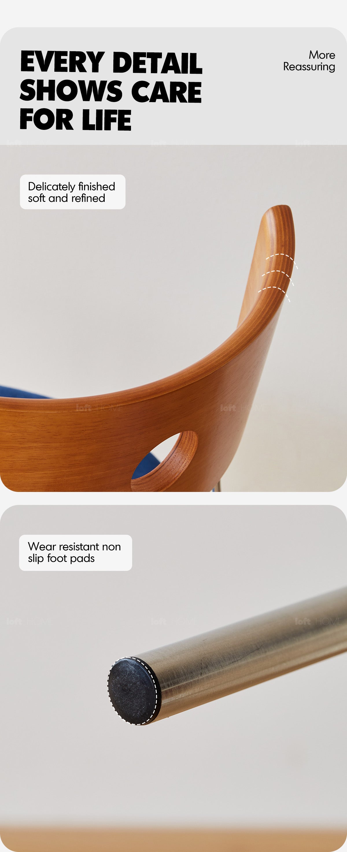 Bauhaus Cherry Wood Mix Weave Fabric Dining Chair TIMELESS Good to Know - 4