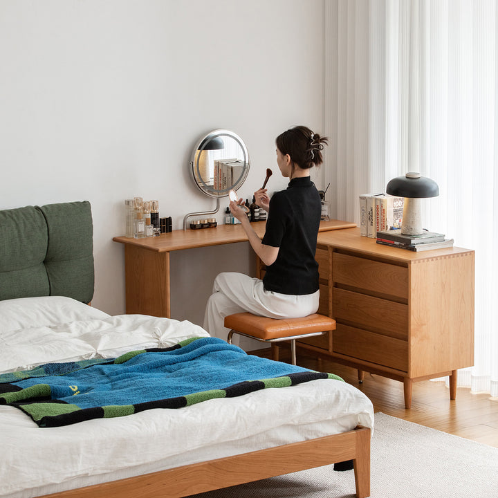 Scandinavian cherry wood dressing table vista size charts.