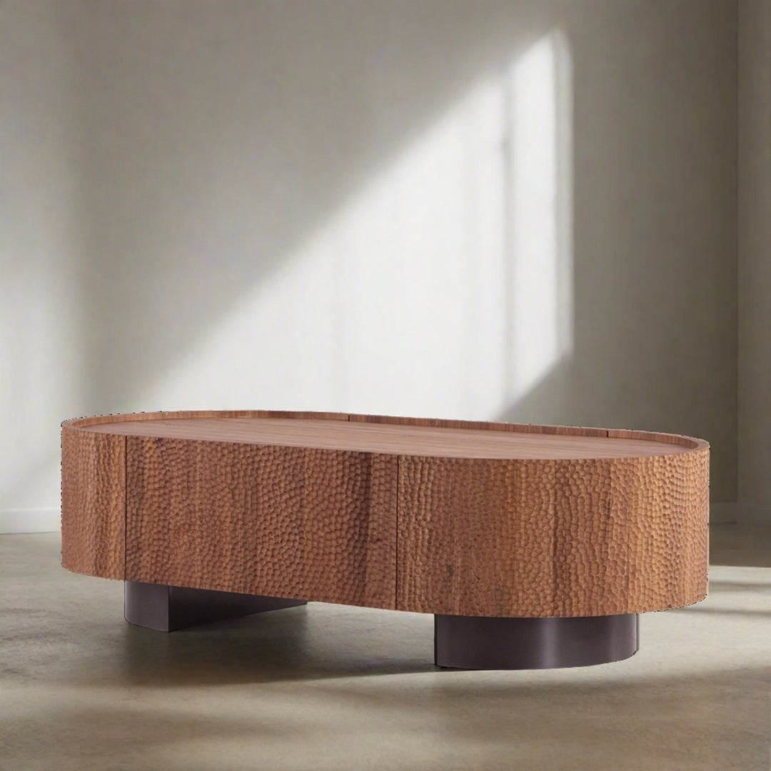 Scandinavian elm wood coffee table savvy primary product view.