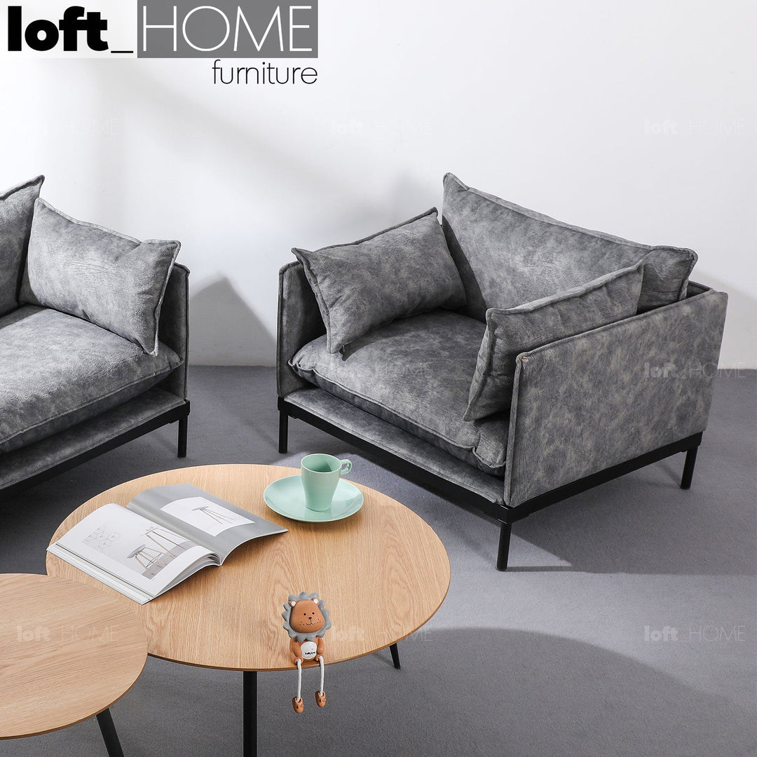 Scandinavian fabric 1 seater sofa liam conceptual design.