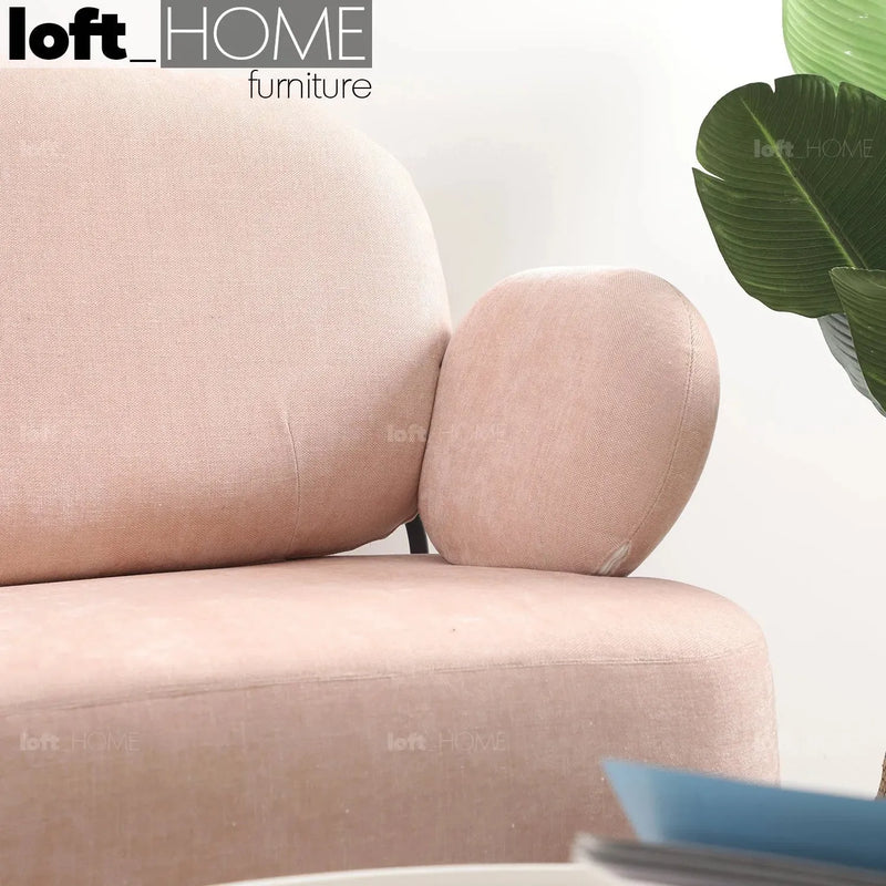 Modern fabric 1 seater sofa lucia in details.
