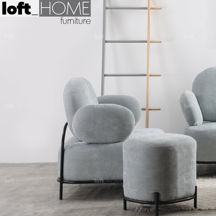 Scandinavian fabric 1 seater sofa lucia conceptual design.