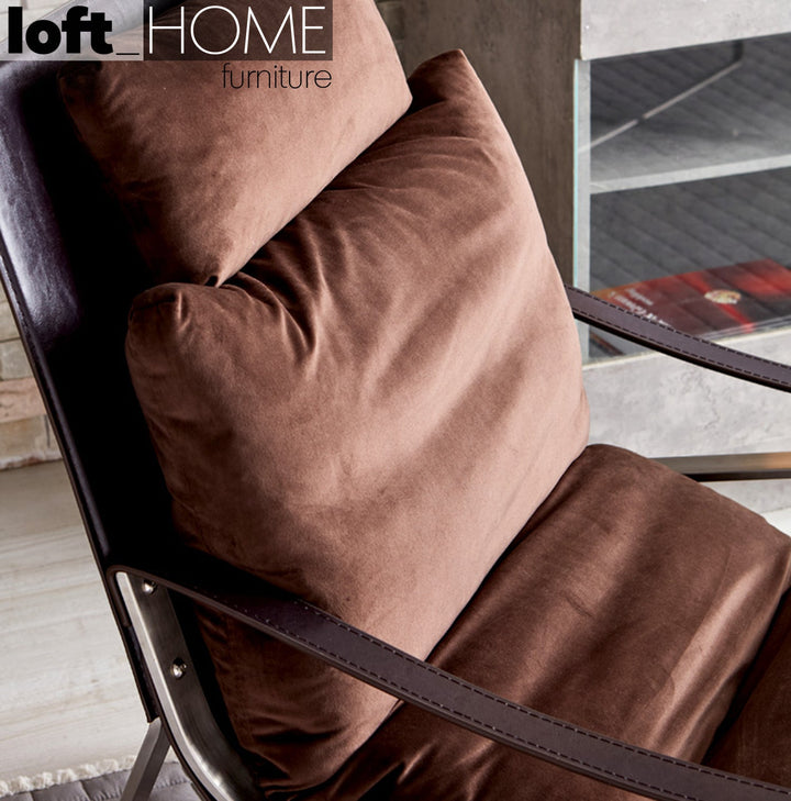 Scandinavian fabric 1 seater sofa saturn in close up details.
