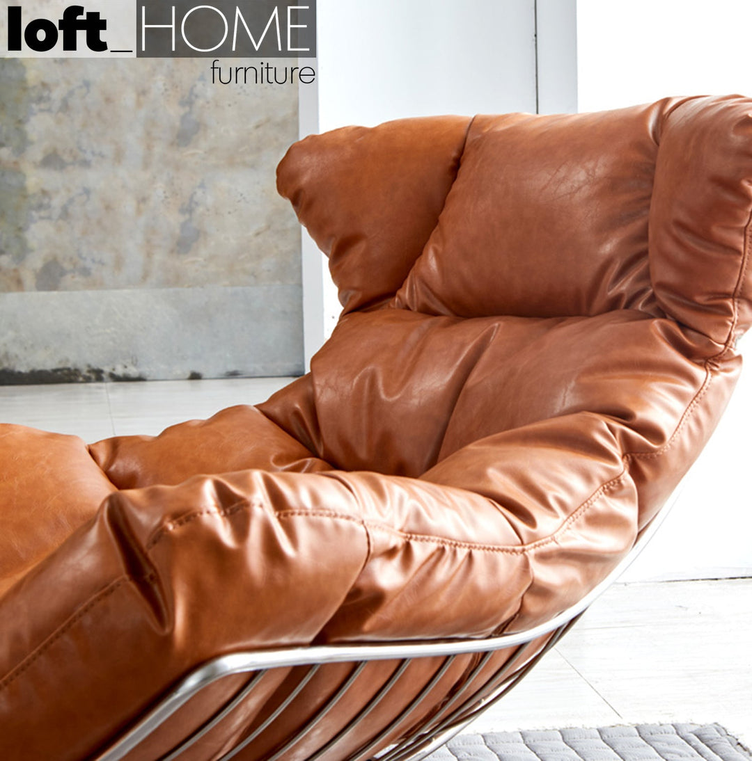 Scandinavian fabric 1 seater sofa with ottoman venus layered structure.