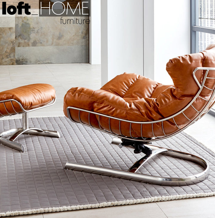 Scandinavian fabric 1 seater sofa with ottoman venus conceptual design.