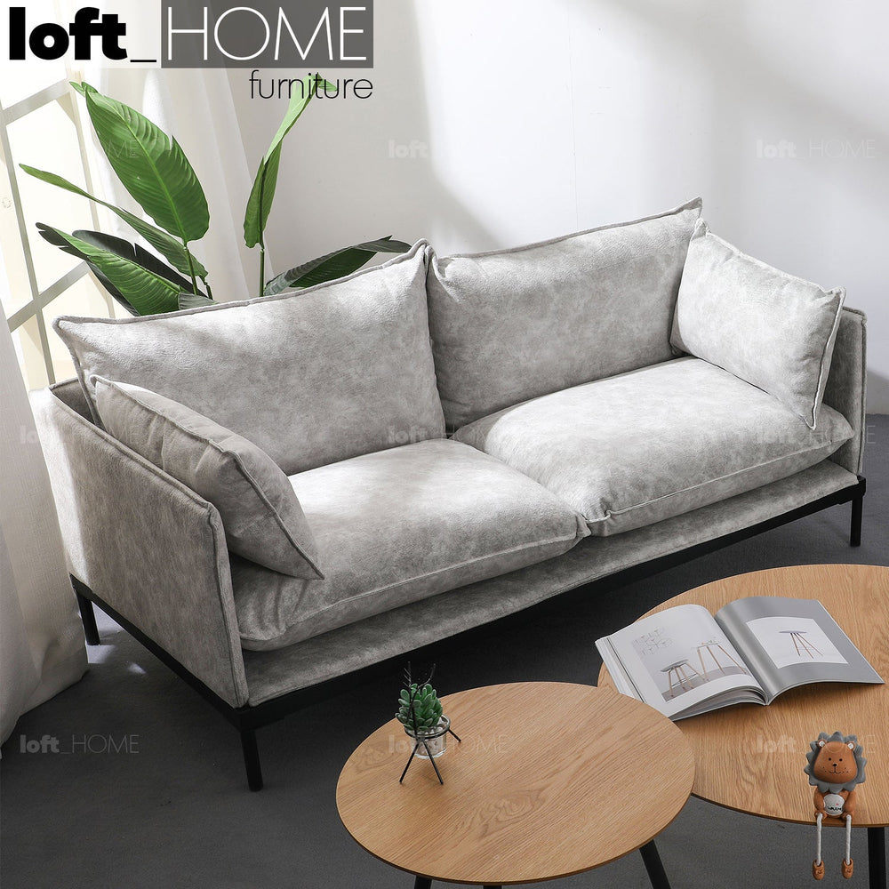 Scandinavian fabric 2 seater sofa liam primary product view.