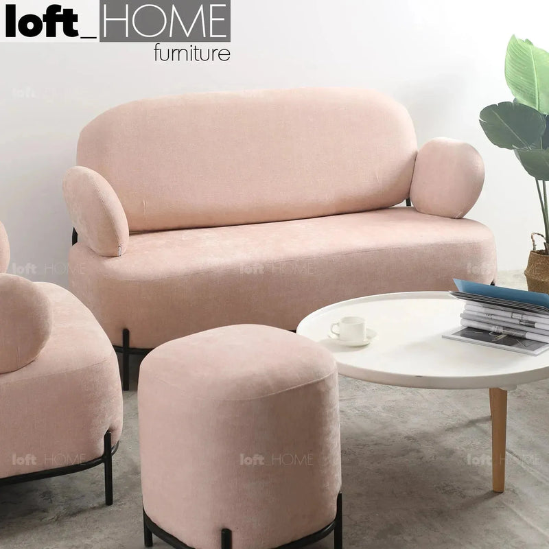 Modern fabric 2 seater sofa lucia color swatches.