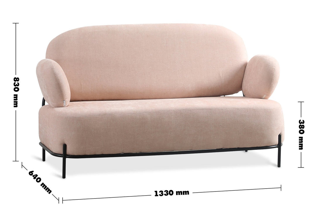 Scandinavian fabric 2 seater sofa lucia size charts.