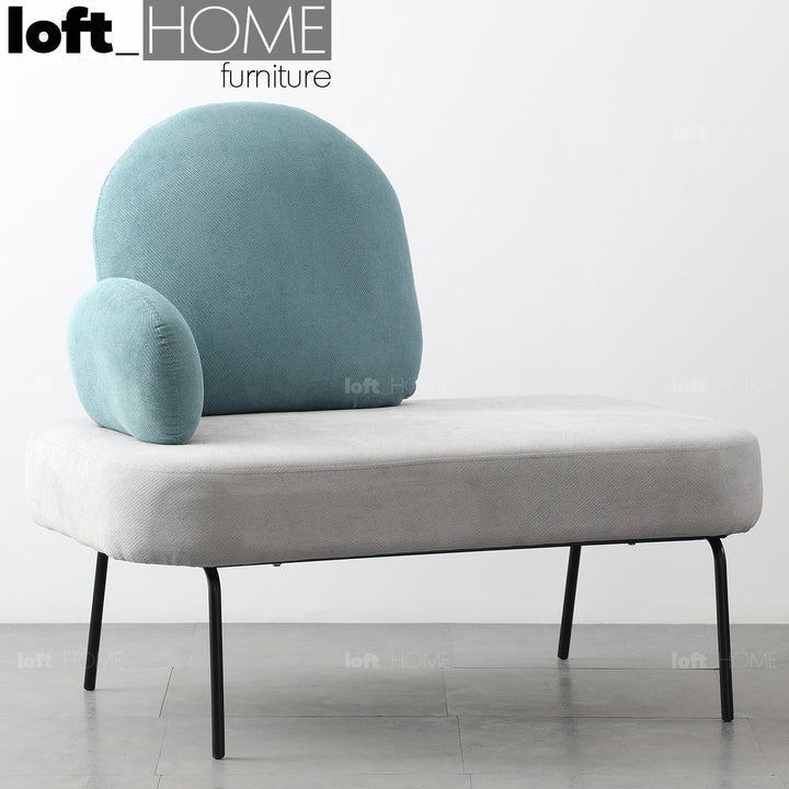 Scandinavian fabric 2 seater sofa sara in real life style.