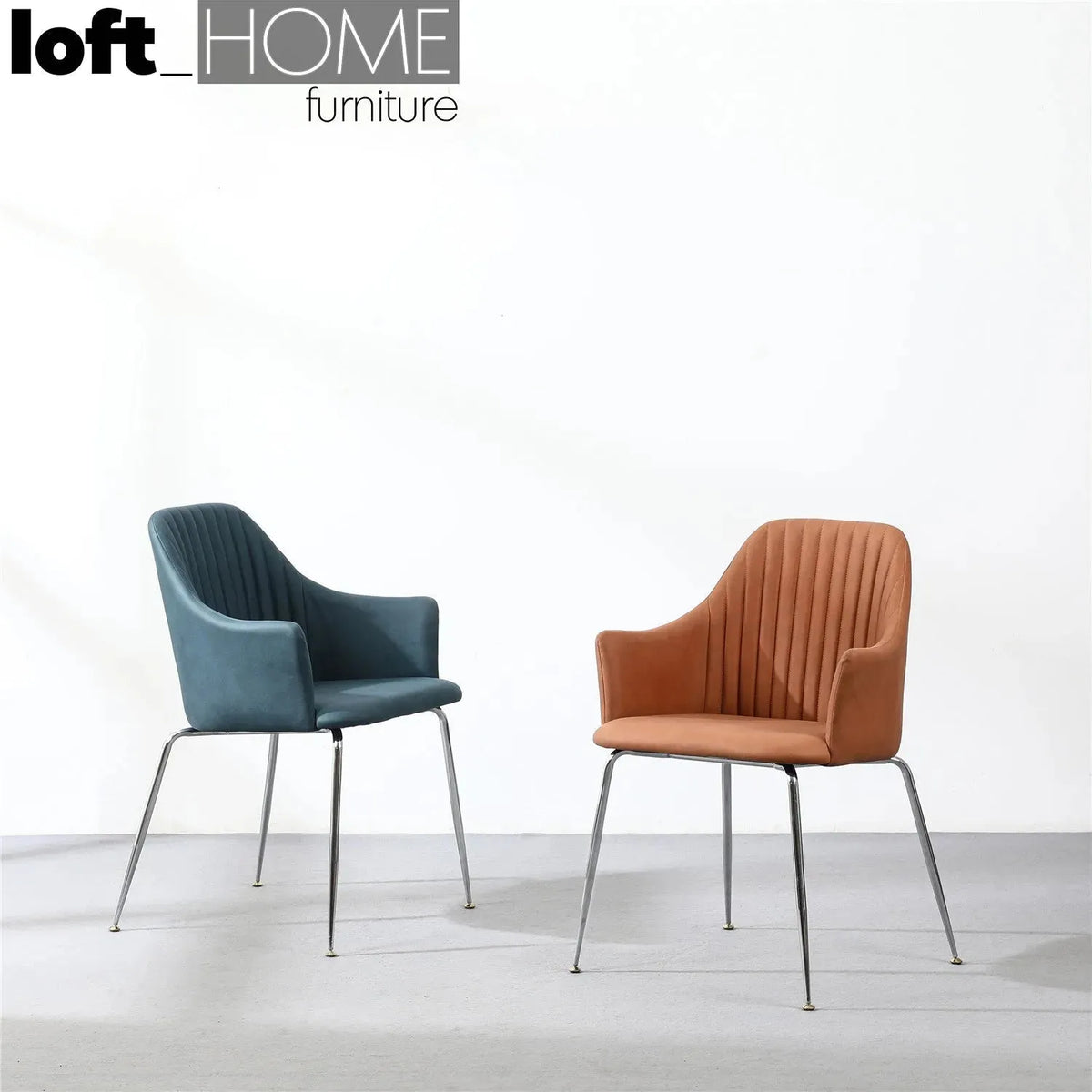 Modern fabric dining chair konna in still life.