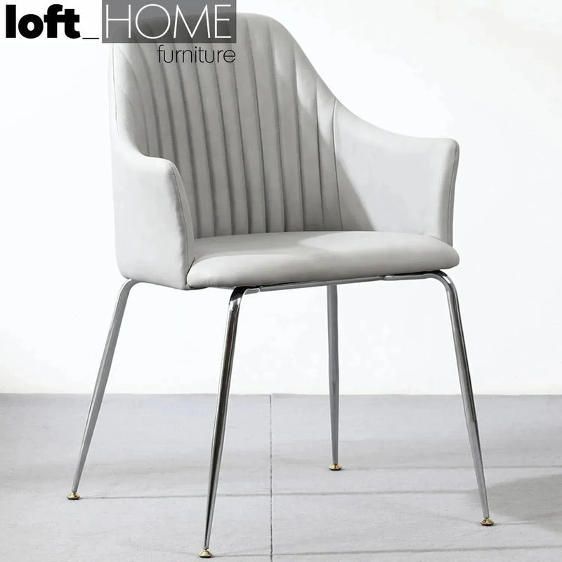 Modern fabric dining chair konna layered structure.