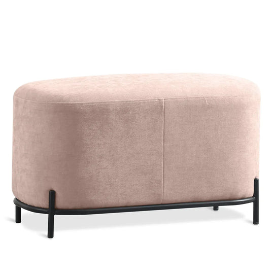 Modern fabric ottoman lucia in white background.