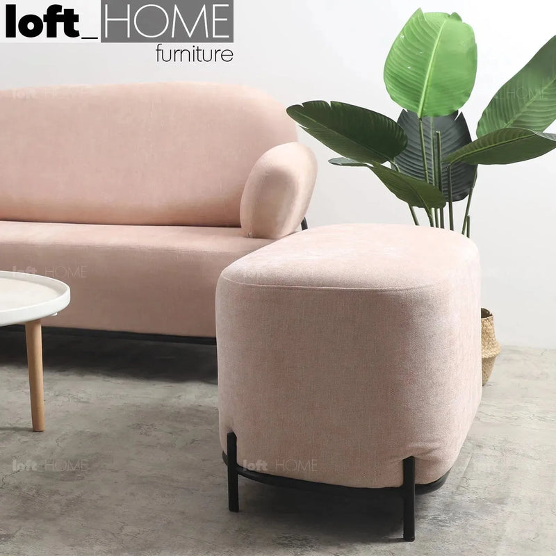 Modern fabric ottoman lucia material variants.