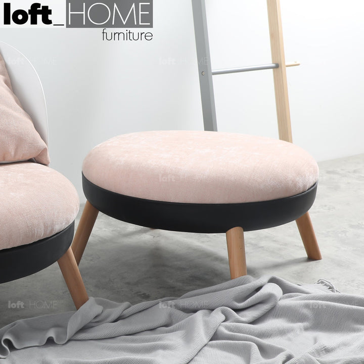 Scandinavian fabric ottoman makron material variants.