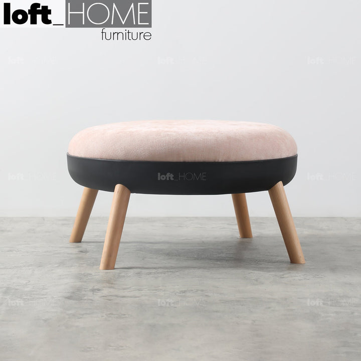 Scandinavian fabric ottoman makron primary product view.