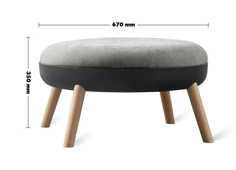 Modern fabric ottoman makron size charts.