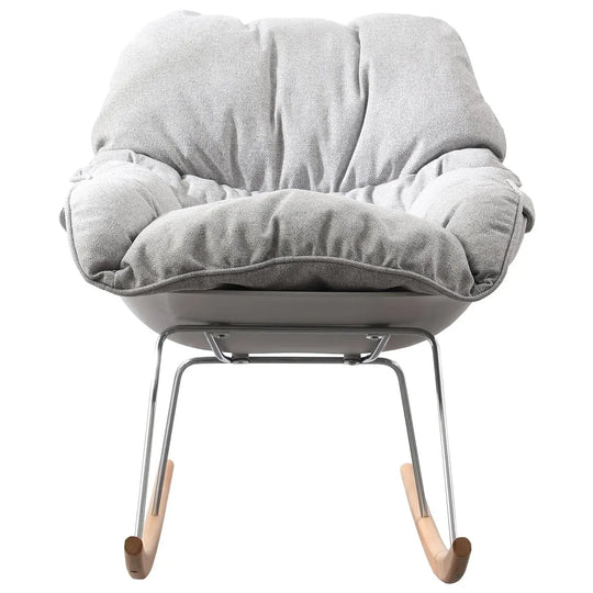 Scandinavian fabric rocking 1 seater sofa kai in white background.