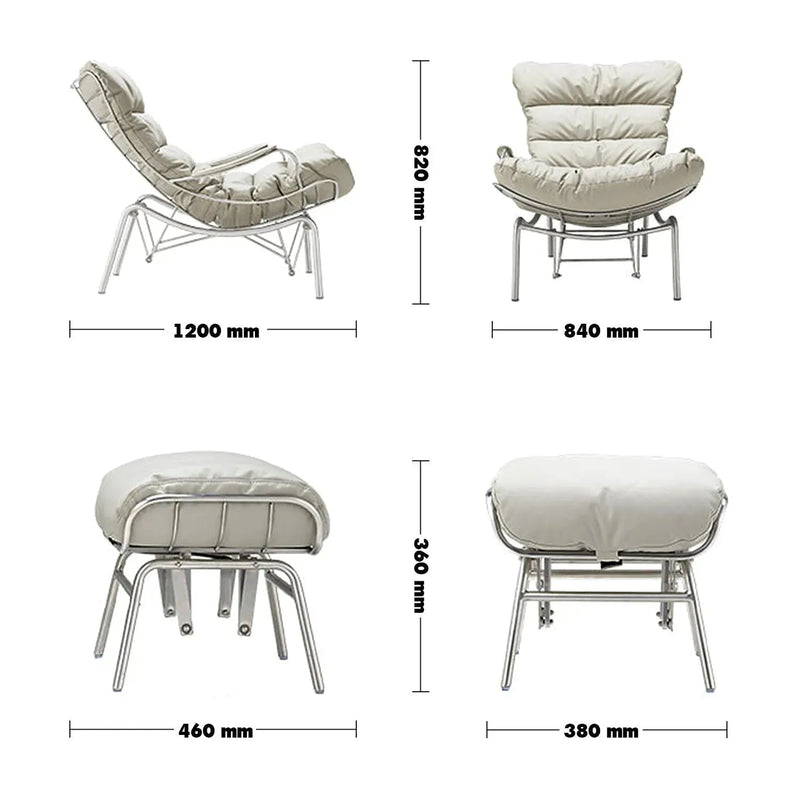 Bauhaus fabric rocking chair snail size charts.