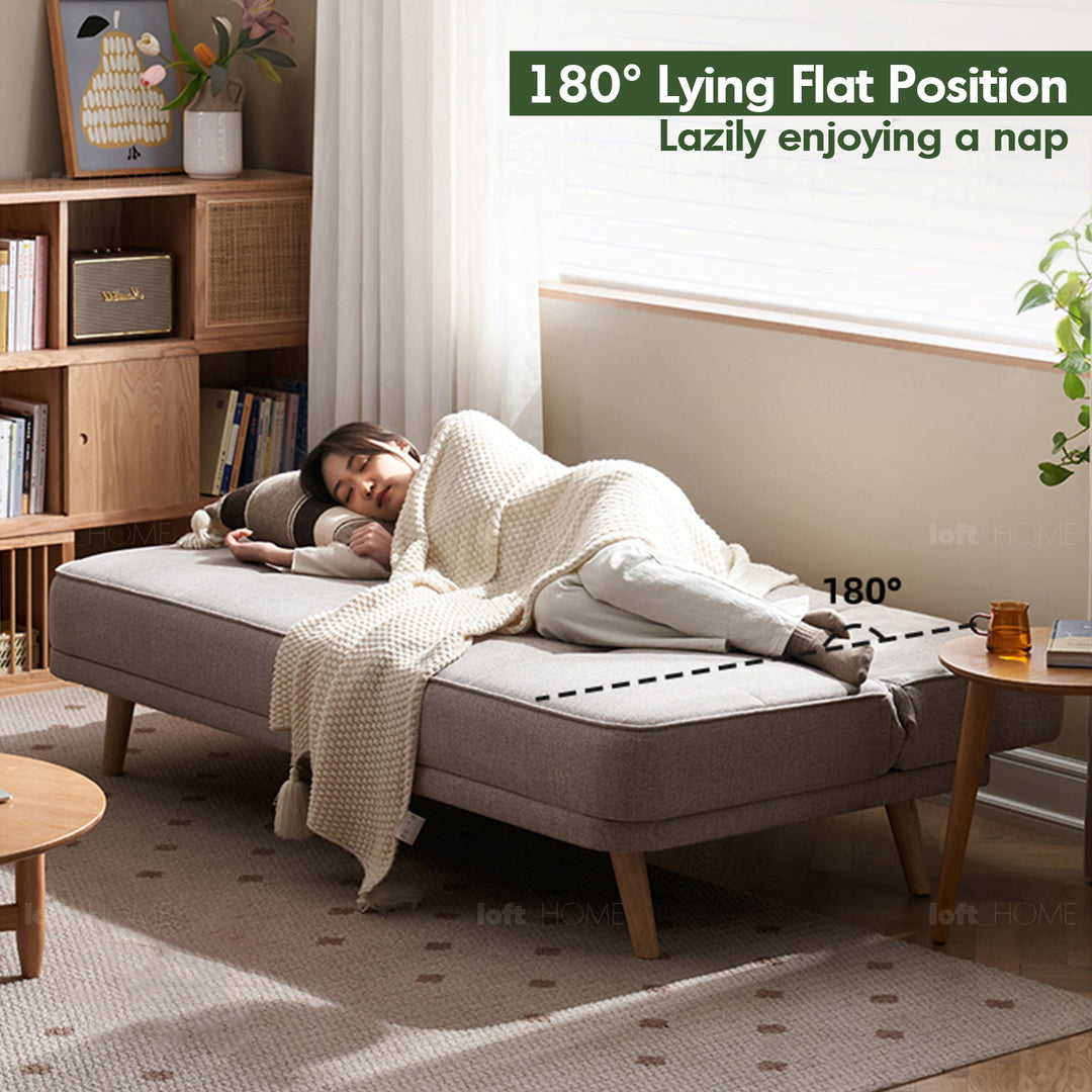 Scandinavian fabric sofa bed flexi in still life.