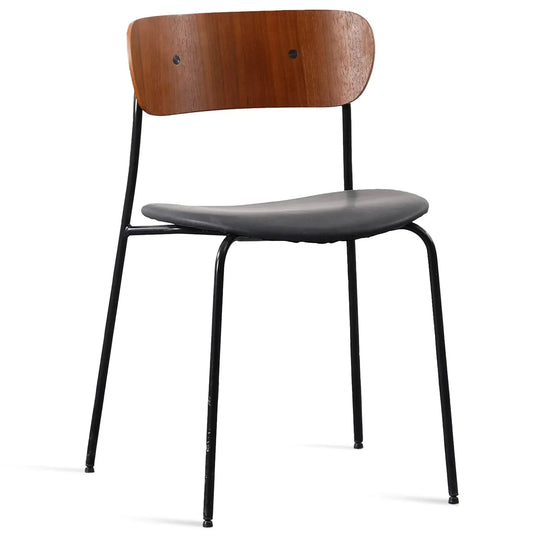 Industrial leather dining chair pavilion av1 in white background.