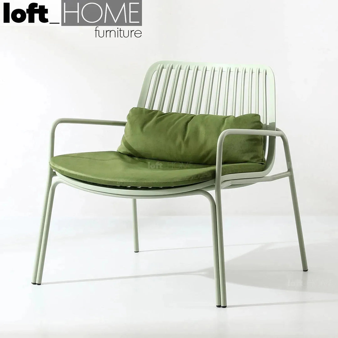 Modern plastic 1 seater sofa rhonda in close up details.