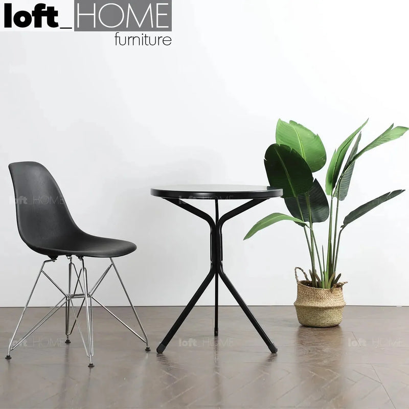 Industrial metal side table alaric in real life style.