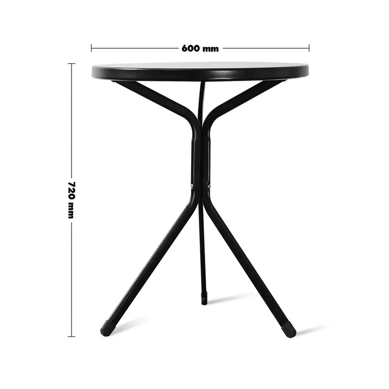 Bauhaus metal side table alaric size charts.