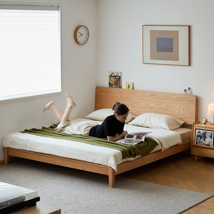 Scandinavian oak wood bed solid size charts.