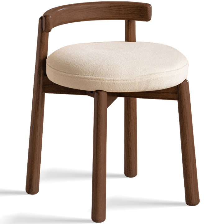 Scandinavian oak wood boucle fabric dressing chair turni environmental situation.