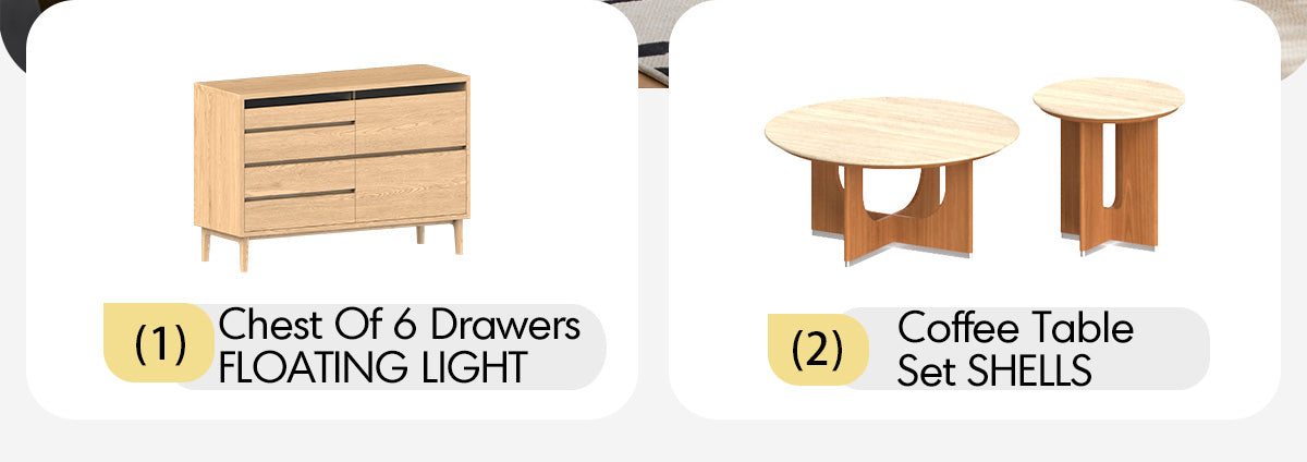 Scandinavian Oak Wood Chest Of 5 Drawers FLOATING LIGHT Good to Know - 6
