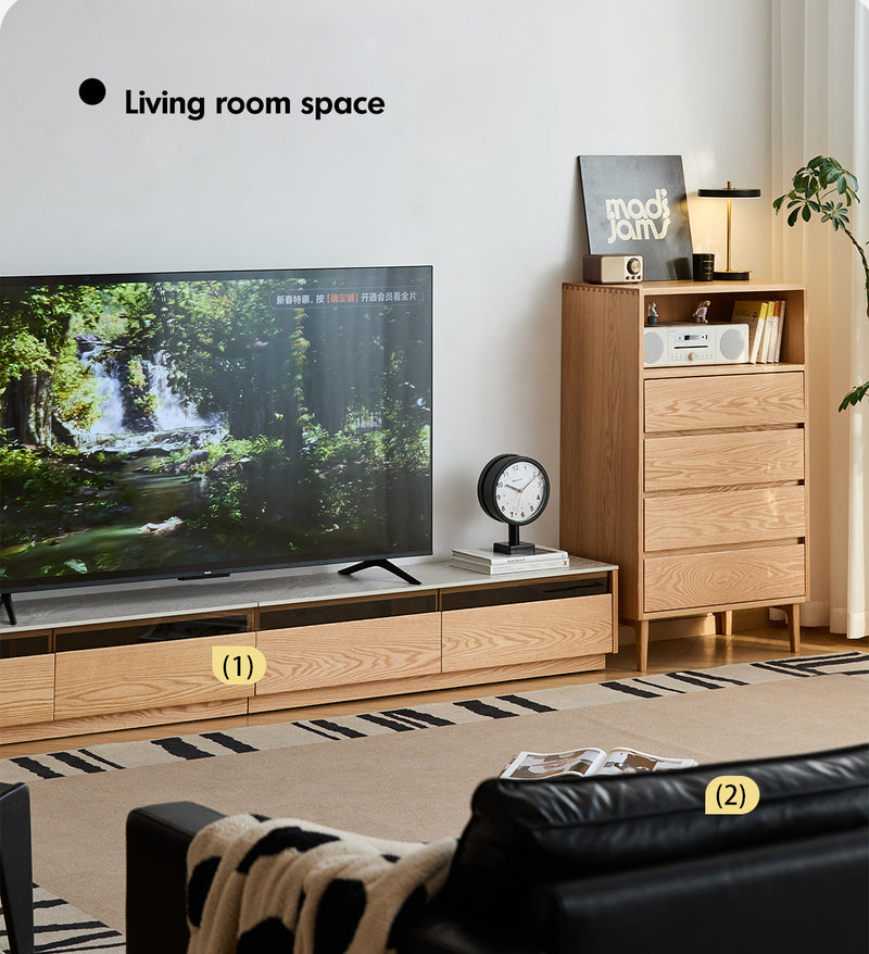 Scandinavian Oak Wood Chest Of 5 Drawers FLOATING LIGHT Good to Know - 7