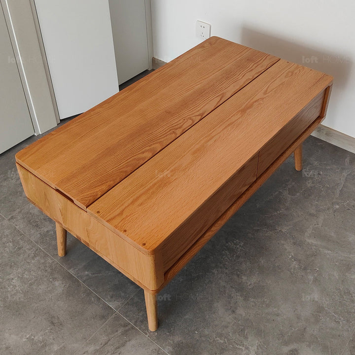 Scandinavian oak wood coffee table rosetta detail 7.