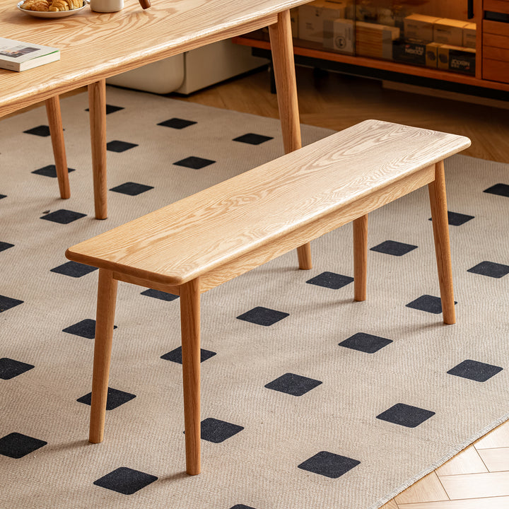 Scandinavian oak wood dining bench green primary product view.