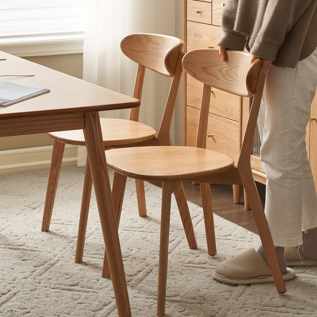 Scandinavian oak wood dining chairs elm primary product view.