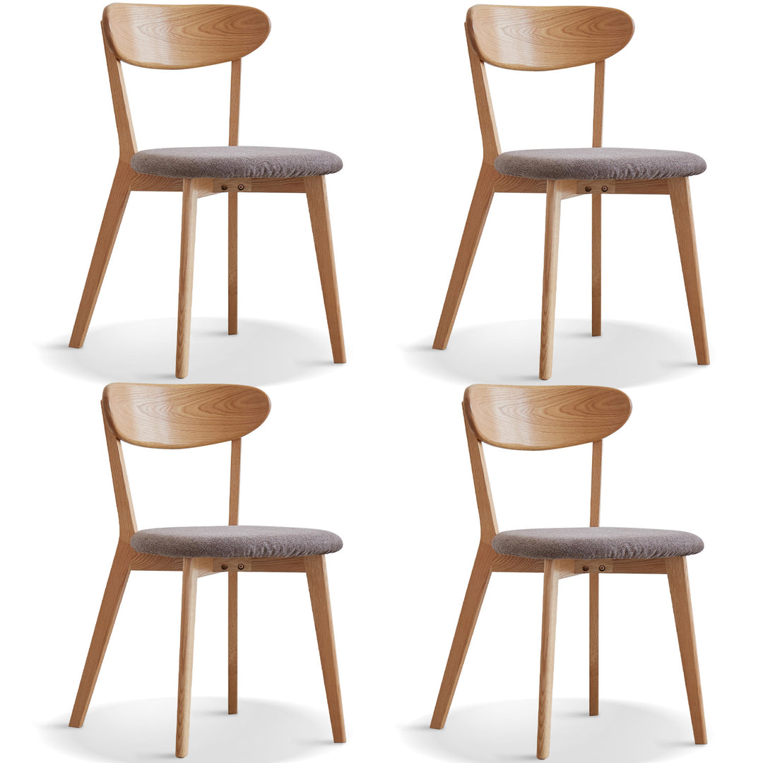 Scandinavian oak wood dining chairs elm layered structure.