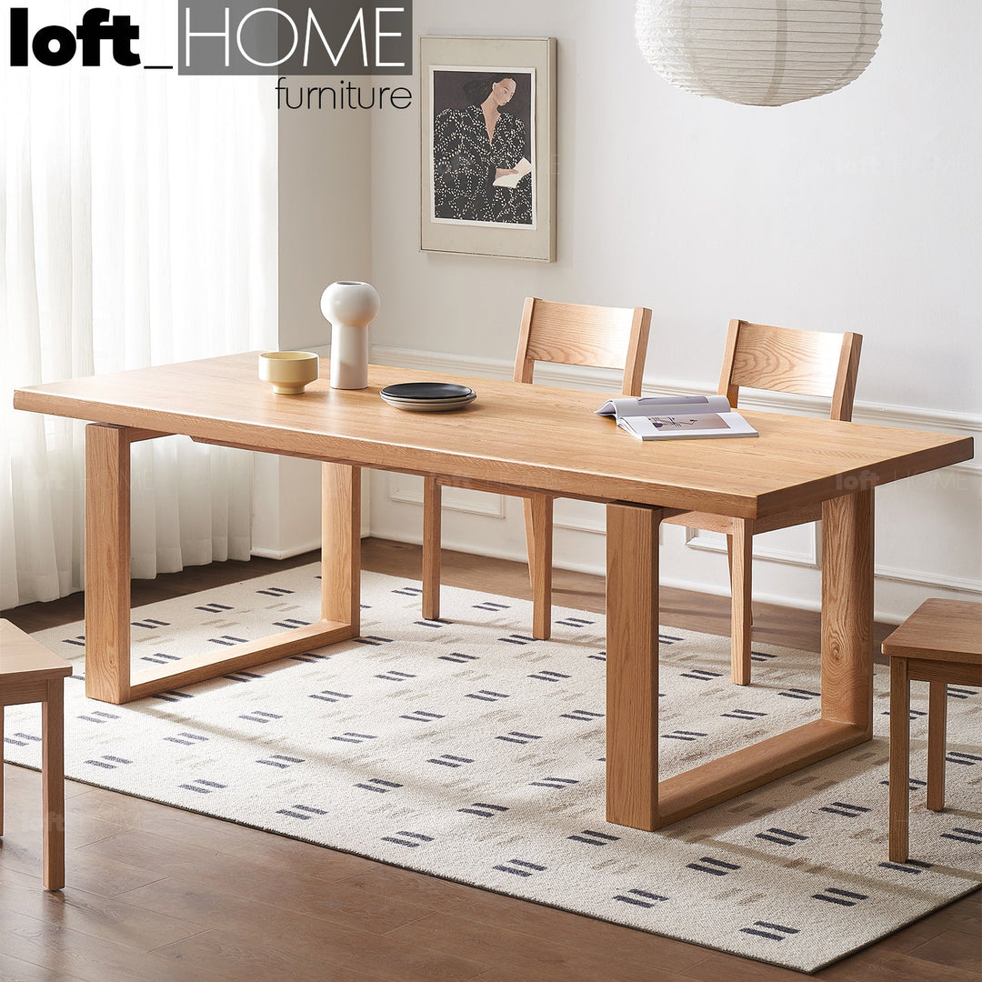 Scandinavian oak wood dining table kumo primary product view.