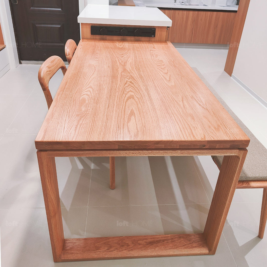 Scandinavian oak wood dining table kumo detail 12.