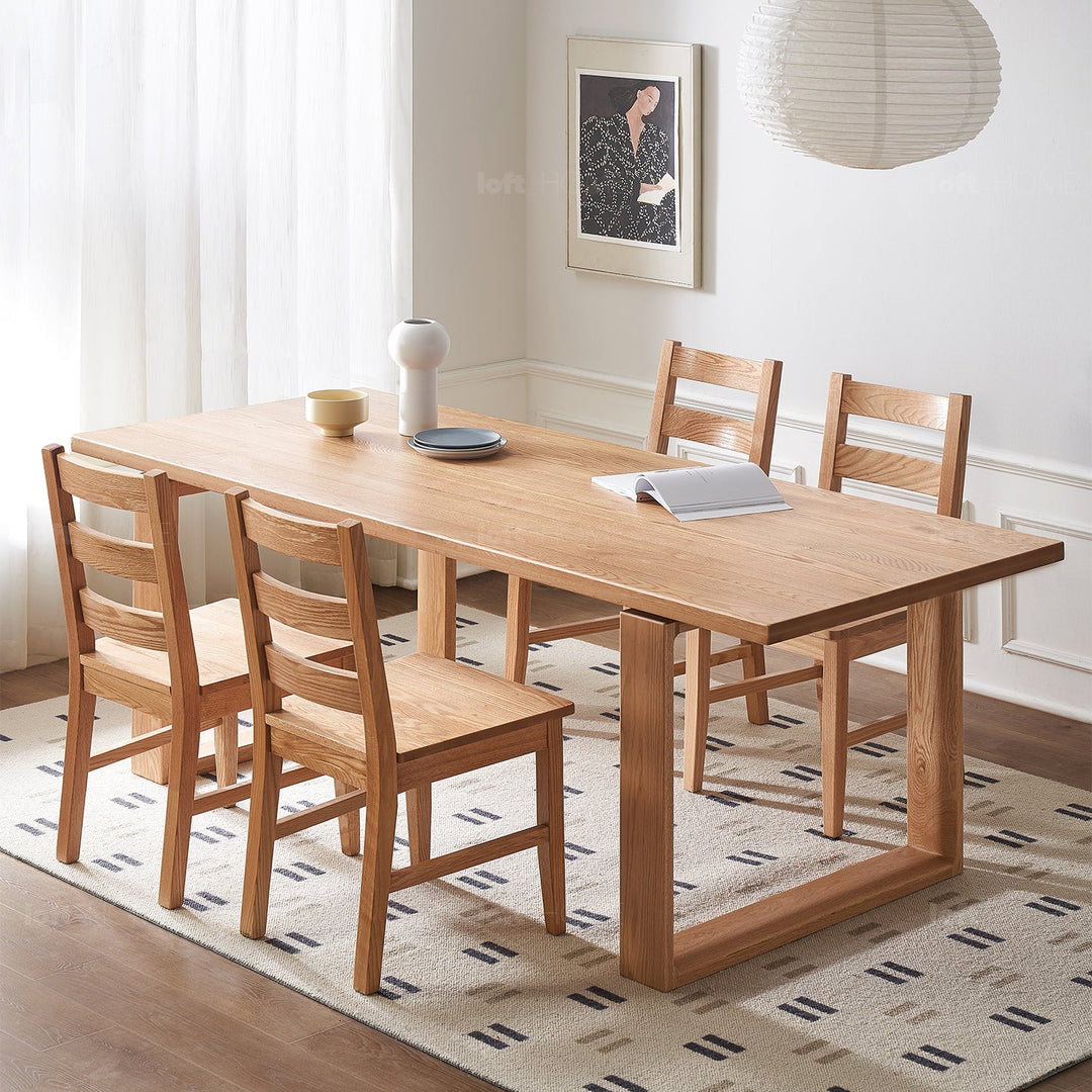 Scandinavian oak wood dining table kumo detail 1.