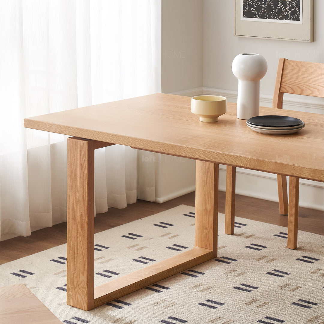 Scandinavian oak wood dining table kumo detail 4.
