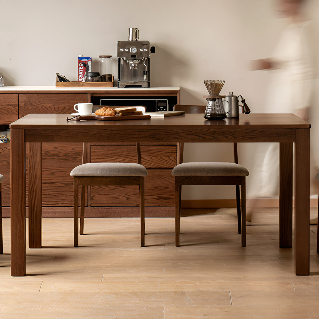 Scandinavian oak wood dining table walden in still life.