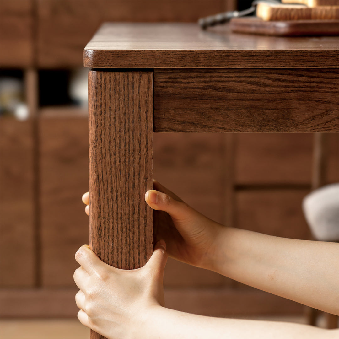 Scandinavian oak wood dining table walden with context.