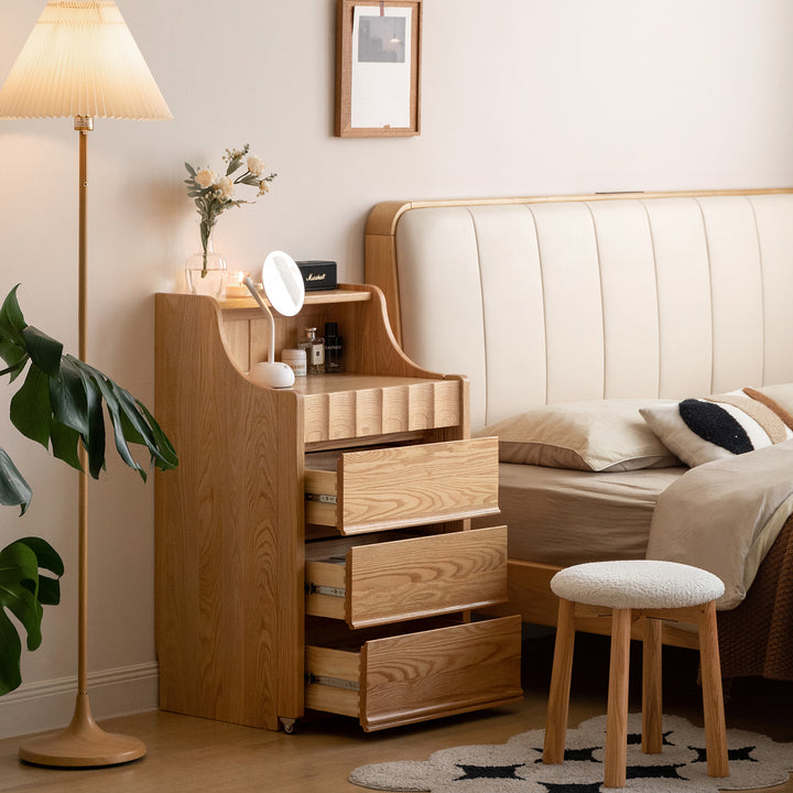 Scandinavian oak wood extendable dressing table magicbox situational feels.