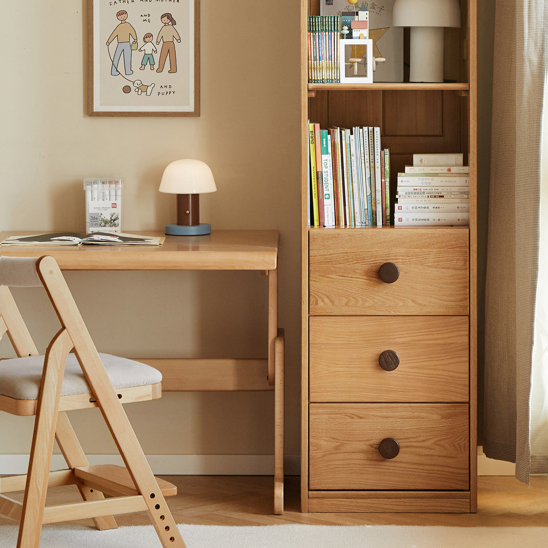 Scandinavian oak wood kids wardrobe cookie material variants.
