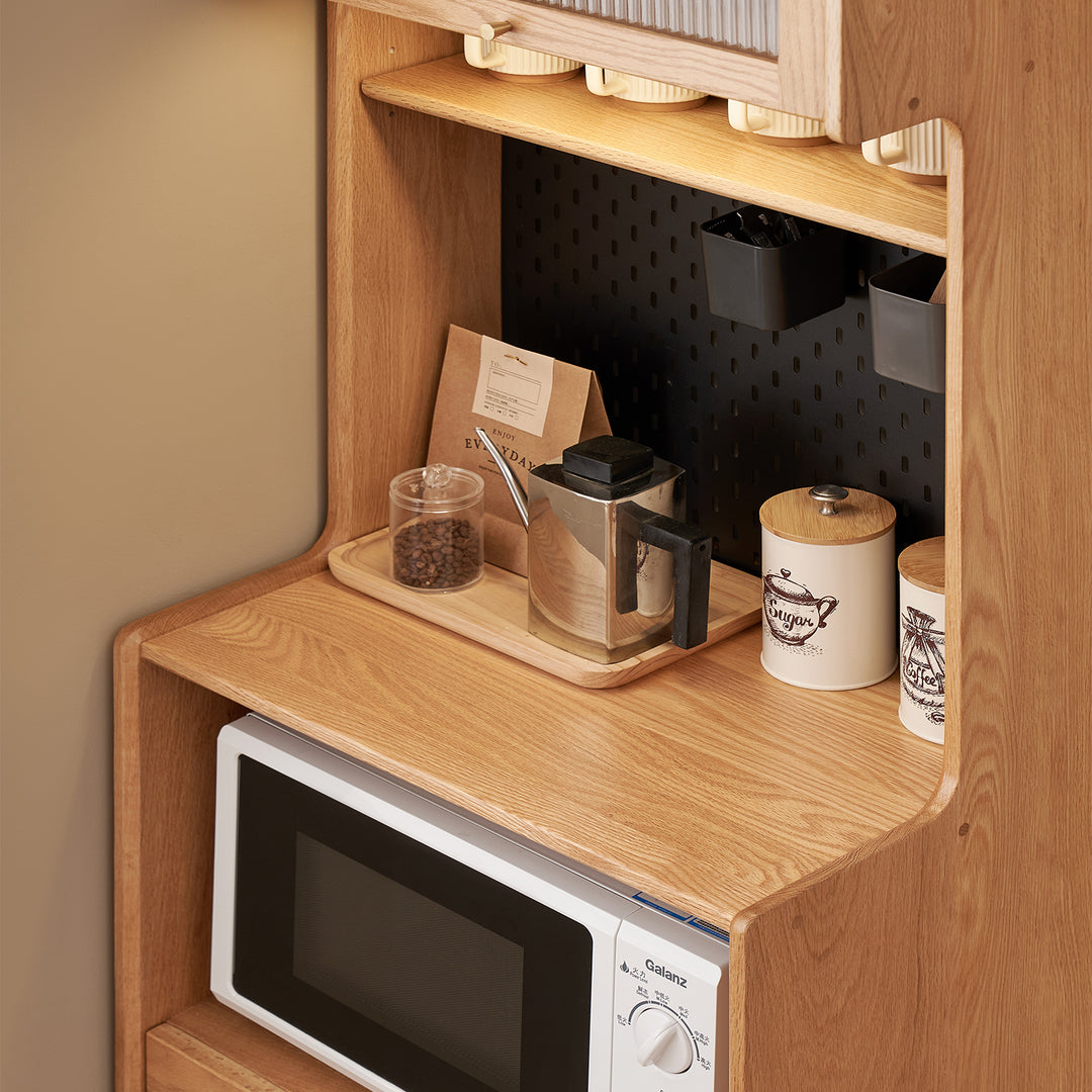 Scandinavian oak wood kitchen cabinet hemu in real life style.