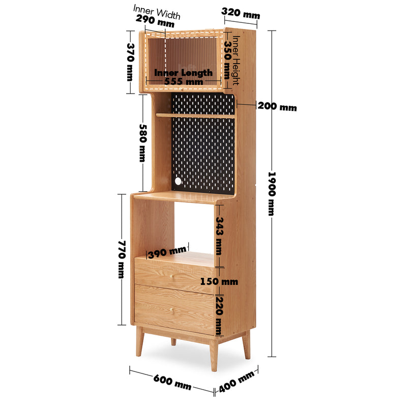 Scandinavian Oak Wood Kitchen Cabinet HEMU Size Chart