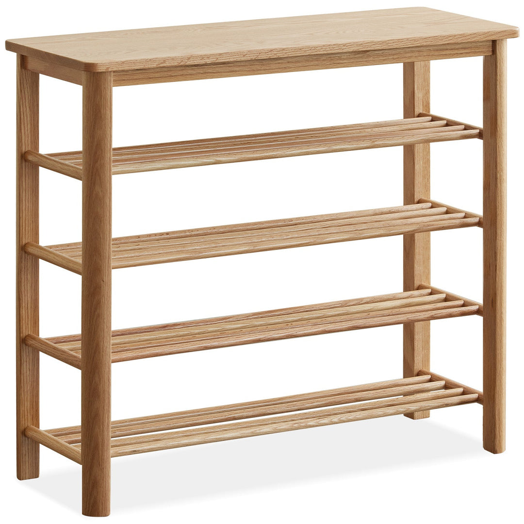 Scandinavian oak wood shoe shelf fuji layered structure.